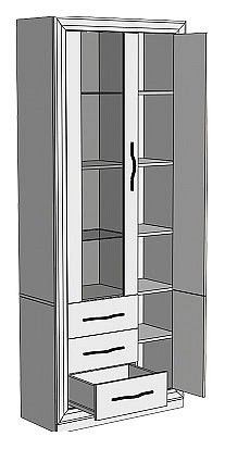 Шкаф-витрина Нобиле ШВтВ-ФСД-БЯН в Нефтекамске - neftekamsk.mebel24.online | фото 2
