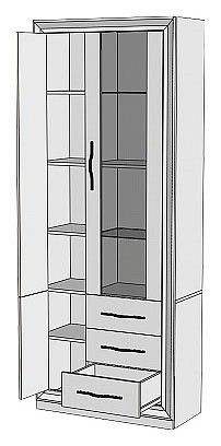 Шкаф-витрина Нобиле ШВтВ-ФСД-БЯН в Нефтекамске - neftekamsk.mebel24.online | фото 2