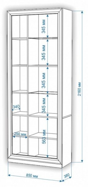 Шкаф-витрина Нобиле ШВтВ-ФСД-ФГК в Нефтекамске - neftekamsk.mebel24.online | фото 3
