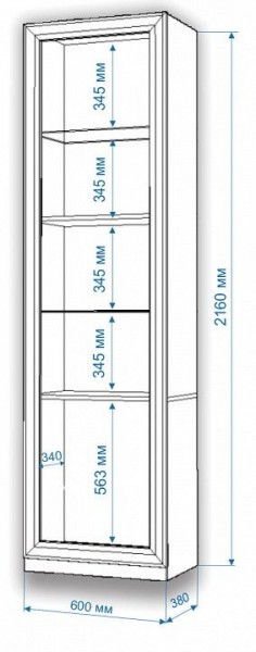 Шкаф-витрина Нобиле ВтВ-ФСД-БЯН в Нефтекамске - neftekamsk.mebel24.online | фото 2
