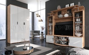 Стенка Виста (Белый глянец/Дуб крафт) в Нефтекамске - neftekamsk.mebel24.online | фото 3