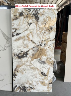 Стол ACERRA NEW 160 GLOSS GRAND JADE SOLID CERAMIC/ каркас цвета шампань, ®DISAUR в Нефтекамске - neftekamsk.mebel24.online | фото 6