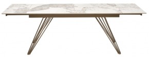 Стол ACERRA NEW 160 GLOSS LUXURY PANDORA SOLID CERAMIC/ каркас цвета шампань, ®DISAUR в Нефтекамске - neftekamsk.mebel24.online | фото 5