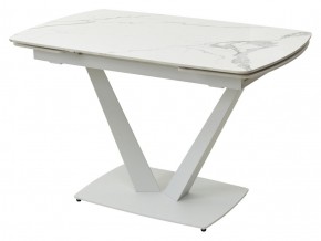 Стол ALATRI 120 GLOSS STATUARIO WHITE SOLID CERAMIC / WHITE, ®DISAUR в Нефтекамске - neftekamsk.mebel24.online | фото 1