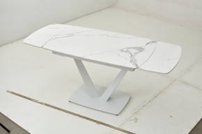 Стол ALATRI 120 GLOSS STATUARIO WHITE SOLID CERAMIC / WHITE, ®DISAUR в Нефтекамске - neftekamsk.mebel24.online | фото 2