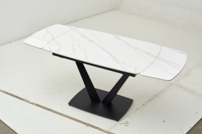 Стол ALATRI 120 MATT WHITE MARBLE SOLID CERAMIC / BLACK, ®DISAUR в Нефтекамске - neftekamsk.mebel24.online | фото 1