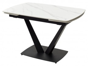 Стол ALATRI 120 MATT WHITE MARBLE SOLID CERAMIC / BLACK, ®DISAUR в Нефтекамске - neftekamsk.mebel24.online | фото 2