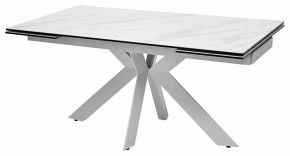 Стол BELLUNO 160 MARBLES KL-99 Белый мрамор матовый, итальянская керамика/ белый каркас, ®DISAUR в Нефтекамске - neftekamsk.mebel24.online | фото 2