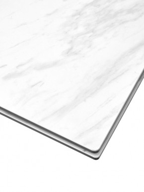 Стол BELLUNO 160 MARBLES KL-99 Белый мрамор матовый, итальянская керамика/ белый каркас, ®DISAUR в Нефтекамске - neftekamsk.mebel24.online | фото 4