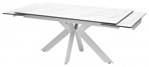 Стол BELLUNO 160 MARBLES KL-99 Белый мрамор матовый, итальянская керамика/ белый каркас, ®DISAUR в Нефтекамске - neftekamsk.mebel24.online | фото 5