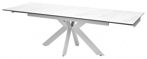 Стол BELLUNO 160 MARBLES KL-99 Белый мрамор матовый, итальянская керамика/ белый каркас, ®DISAUR в Нефтекамске - neftekamsk.mebel24.online | фото 6