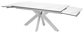 Стол BELLUNO 160 MARBLES KL-99 Белый мрамор матовый, итальянская керамика/ белый каркас, ®DISAUR в Нефтекамске - neftekamsk.mebel24.online | фото 7