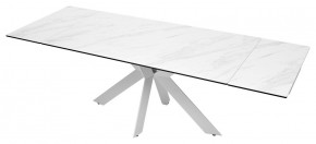 Стол BELLUNO 160 MARBLES KL-99 Белый мрамор матовый, итальянская керамика/ белый каркас, ®DISAUR в Нефтекамске - neftekamsk.mebel24.online | фото 8
