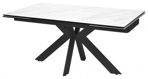 Стол BELLUNO 160 MARBLES KL-99 Белый мрамор матовый, итальянская керамика/ черный каркас, ®DISAUR в Нефтекамске - neftekamsk.mebel24.online | фото 1