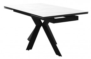 Стол BELLUNO 160 MARBLES KL-99 Белый мрамор матовый, итальянская керамика/ черный каркас, ®DISAUR в Нефтекамске - neftekamsk.mebel24.online | фото 2
