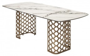 Стол CHIAVARI 220 KL-188 Контрастный мрамор матовый, итальянская керамика / Шампань, ®DISAUR в Нефтекамске - neftekamsk.mebel24.online | фото