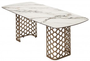 Стол CHIAVARI 220 KL-188 Контрастный мрамор матовый, итальянская керамика / Шампань, ®DISAUR в Нефтекамске - neftekamsk.mebel24.online | фото 7
