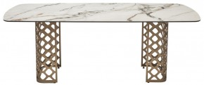 Стол CHIAVARI 220 KL-188 Контрастный мрамор матовый, итальянская керамика / Шампань, ®DISAUR в Нефтекамске - neftekamsk.mebel24.online | фото 8