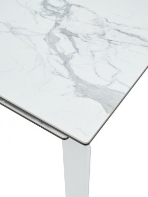 Стол CORNER 120 HIGH GLOSS STATUARIO керамика, стекло/ белый каркас, ®DISAUR в Нефтекамске - neftekamsk.mebel24.online | фото 2