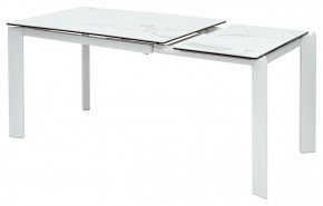 Стол CORNER 120 HIGH GLOSS STATUARIO керамика, стекло/ белый каркас, ®DISAUR в Нефтекамске - neftekamsk.mebel24.online | фото 3