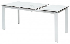 Стол CORNER 120 HIGH GLOSS STATUARIO керамика, стекло/ белый каркас, ®DISAUR в Нефтекамске - neftekamsk.mebel24.online | фото 4