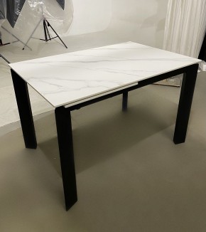 Стол CORNER 120 MATT WHITE MARBLE SOLID CERAMIC / BLACK, ®DISAUR в Нефтекамске - neftekamsk.mebel24.online | фото 2