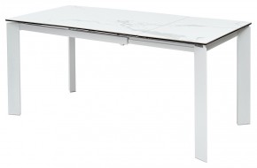 Стол CORNER 120 MATTE STATUARIO Белый мрамор матовый керамика, стекло/ белый каркас, ®DISAUR в Нефтекамске - neftekamsk.mebel24.online | фото 1