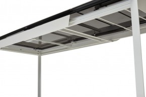 Стол CREMONA 140 HIGH GLOSS STATUARIO Белый мрамор глянцевый, керамика/ белый каркас, ®DISAUR в Нефтекамске - neftekamsk.mebel24.online | фото 2