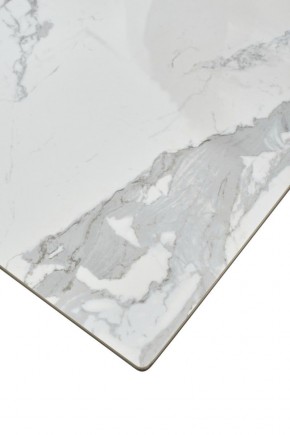 Стол CREMONA 140 HIGH GLOSS STATUARIO Белый мрамор глянцевый, керамика/ белый каркас, ®DISAUR в Нефтекамске - neftekamsk.mebel24.online | фото 6
