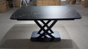 Стол FOGGIA 140 KL-116 Черный мрамор матовый, итальянская керамика/ черный каркас, ®DISAUR в Нефтекамске - neftekamsk.mebel24.online | фото 2