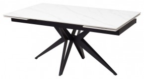 Стол FORIO 160 MATT WHITE MARBLE SOLID CERAMIC / BLACK, ®DISAUR в Нефтекамске - neftekamsk.mebel24.online | фото 1