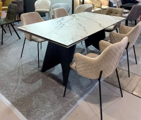Стол IVAR 180 MARBLES KL-188 Контрастный мрамор, итальянская керамика, ®DISAUR в Нефтекамске - neftekamsk.mebel24.online | фото 11
