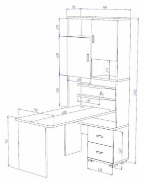 Стол компьютерный Домино СР-720/140 в Нефтекамске - neftekamsk.mebel24.online | фото 2