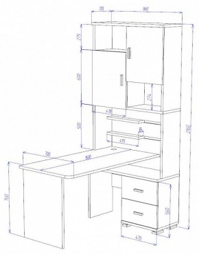 Стол компьютерный Домино СР-720/160 в Нефтекамске - neftekamsk.mebel24.online | фото 2