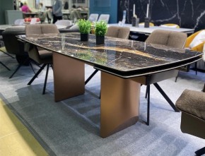 Стол ПУАНТО 200 TITANIUM LAWA NERO, керамика / МЕДЬ каркас М-City в Нефтекамске - neftekamsk.mebel24.online | фото 2