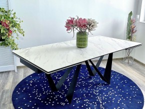 Стол RIETI 200 KL-99 Белый мрамор матовый, итальянская керамика / черный каркас, ®DISAUR в Нефтекамске - neftekamsk.mebel24.online | фото 2