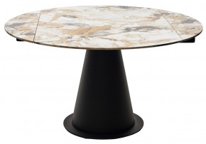 Стол TERAMO 135 GLOSS GRAND JADE SOLID CERAMIC, керамика, поворотн.механизм / Черный каркас, ®DISAUR в Нефтекамске - neftekamsk.mebel24.online | фото