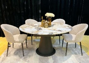 Стол TERAMO 135 GLOSS GRAND JADE SOLID CERAMIC, керамика, поворотн.механизм / Черный каркас, ®DISAUR в Нефтекамске - neftekamsk.mebel24.online | фото 2