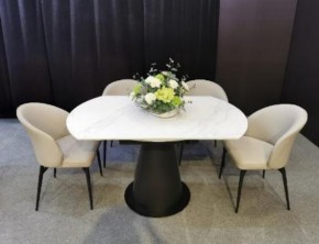 Стол TERAMO 135 GLOSS GRAND JADE SOLID CERAMIC, керамика, поворотн.механизм / Черный каркас, ®DISAUR в Нефтекамске - neftekamsk.mebel24.online | фото 3