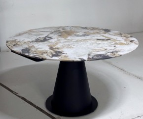 Стол TERAMO 135 GLOSS GRAND JADE SOLID CERAMIC, керамика, поворотн.механизм / Черный каркас, ®DISAUR в Нефтекамске - neftekamsk.mebel24.online | фото 5