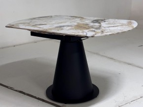 Стол TERAMO 135 GLOSS GRAND JADE SOLID CERAMIC, керамика, поворотн.механизм / Черный каркас, ®DISAUR в Нефтекамске - neftekamsk.mebel24.online | фото 9