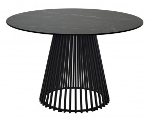 Стол TERNI 120 MATT BLACK MARBLE SOLID CERAMIC Черный мрамор матовый, керамика /Черн.каркас, ®DISAUR в Нефтекамске - neftekamsk.mebel24.online | фото