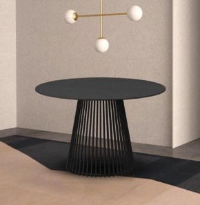 Стол TERNI 120 MATT BLACK MARBLE SOLID CERAMIC Черный мрамор матовый, керамика /Черн.каркас, ®DISAUR в Нефтекамске - neftekamsk.mebel24.online | фото 2