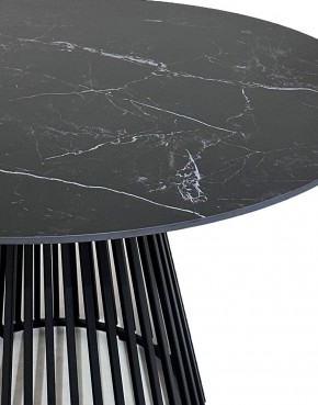 Стол TERNI 120 MATT BLACK MARBLE SOLID CERAMIC Черный мрамор матовый, керамика /Черн.каркас, ®DISAUR в Нефтекамске - neftekamsk.mebel24.online | фото 4