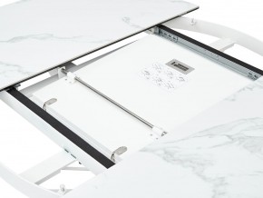 Стол TRENTO 120 HIGH GLOSS STATUARIO Белый мрамор глянцевый, керамика/ белый каркас, ®DISAUR в Нефтекамске - neftekamsk.mebel24.online | фото 3