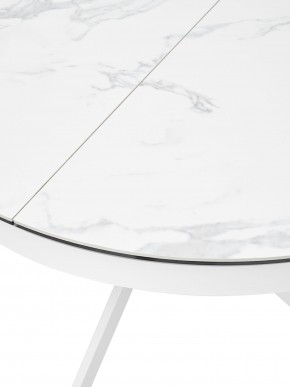 Стол TRENTO 120 HIGH GLOSS STATUARIO Белый мрамор глянцевый, керамика/ белый каркас, ®DISAUR в Нефтекамске - neftekamsk.mebel24.online | фото 4