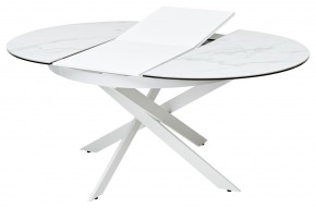 Стол TRENTO 120 HIGH GLOSS STATUARIO Белый мрамор глянцевый, керамика/ белый каркас, ®DISAUR в Нефтекамске - neftekamsk.mebel24.online | фото 5