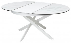 Стол TRENTO 120 HIGH GLOSS STATUARIO Белый мрамор глянцевый, керамика/ белый каркас, ®DISAUR в Нефтекамске - neftekamsk.mebel24.online | фото 6