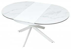 Стол TRENTO 120 HIGH GLOSS STATUARIO Белый мрамор глянцевый, керамика/ белый каркас, ®DISAUR в Нефтекамске - neftekamsk.mebel24.online | фото 8