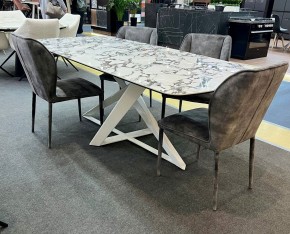 Стол VICENZA 220 BULGARI WHITE, керамика / белый, ®DISAUR в Нефтекамске - neftekamsk.mebel24.online | фото 2